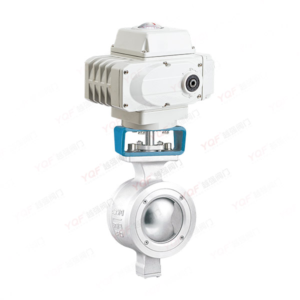 Electric V-shaped cut-off ball valve