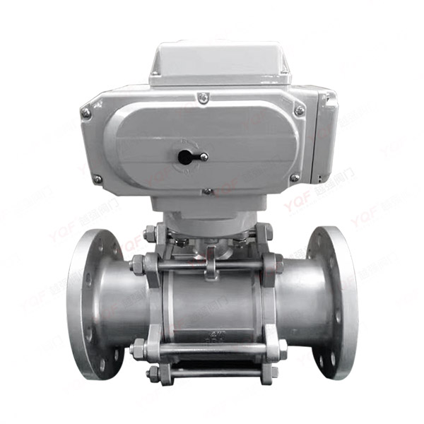 Electric three piece flange ball valve