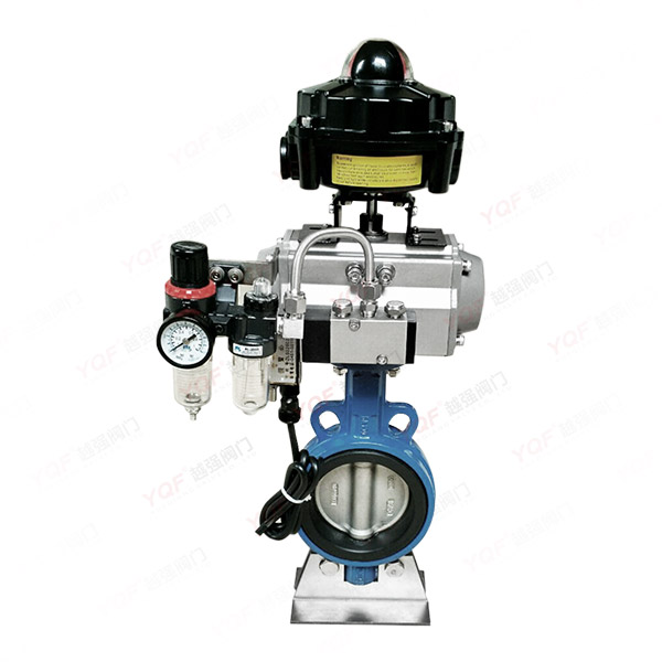 Equipped with explosion-proof triple piece pneumatic clamp butterfly valve