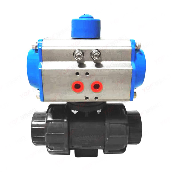 Pneumatic UPVC dual way ball valve