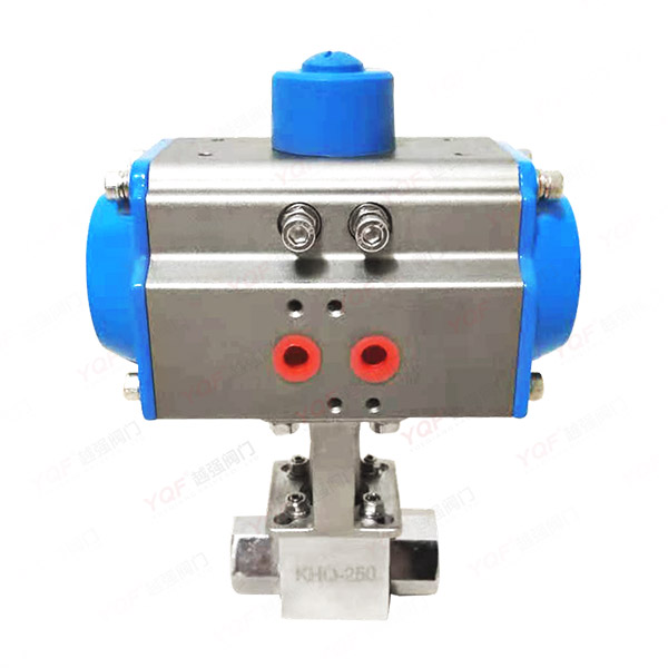 Pneumatic high-pressure threaded ball valve