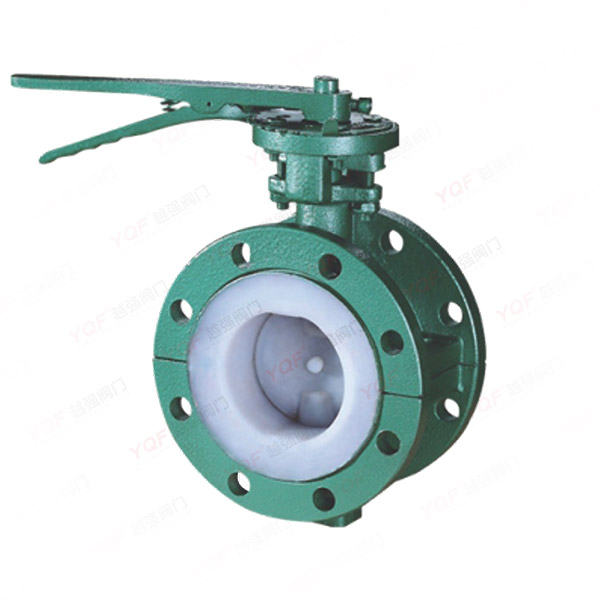 Fluorine lined flange butterfly valve
