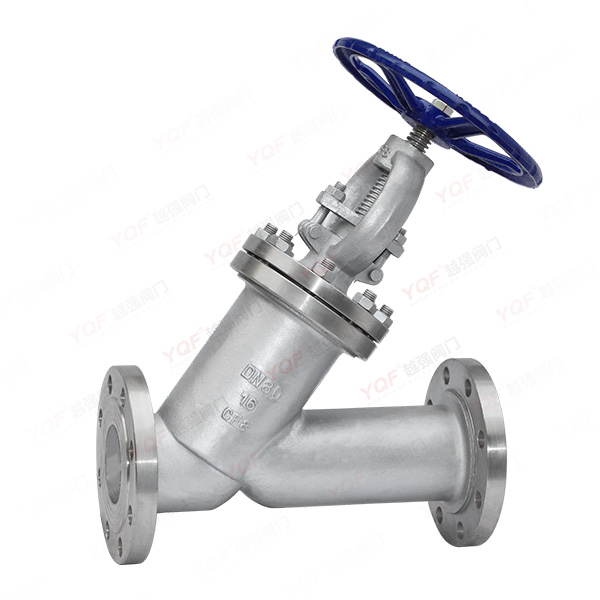 Y-shaped globe valve